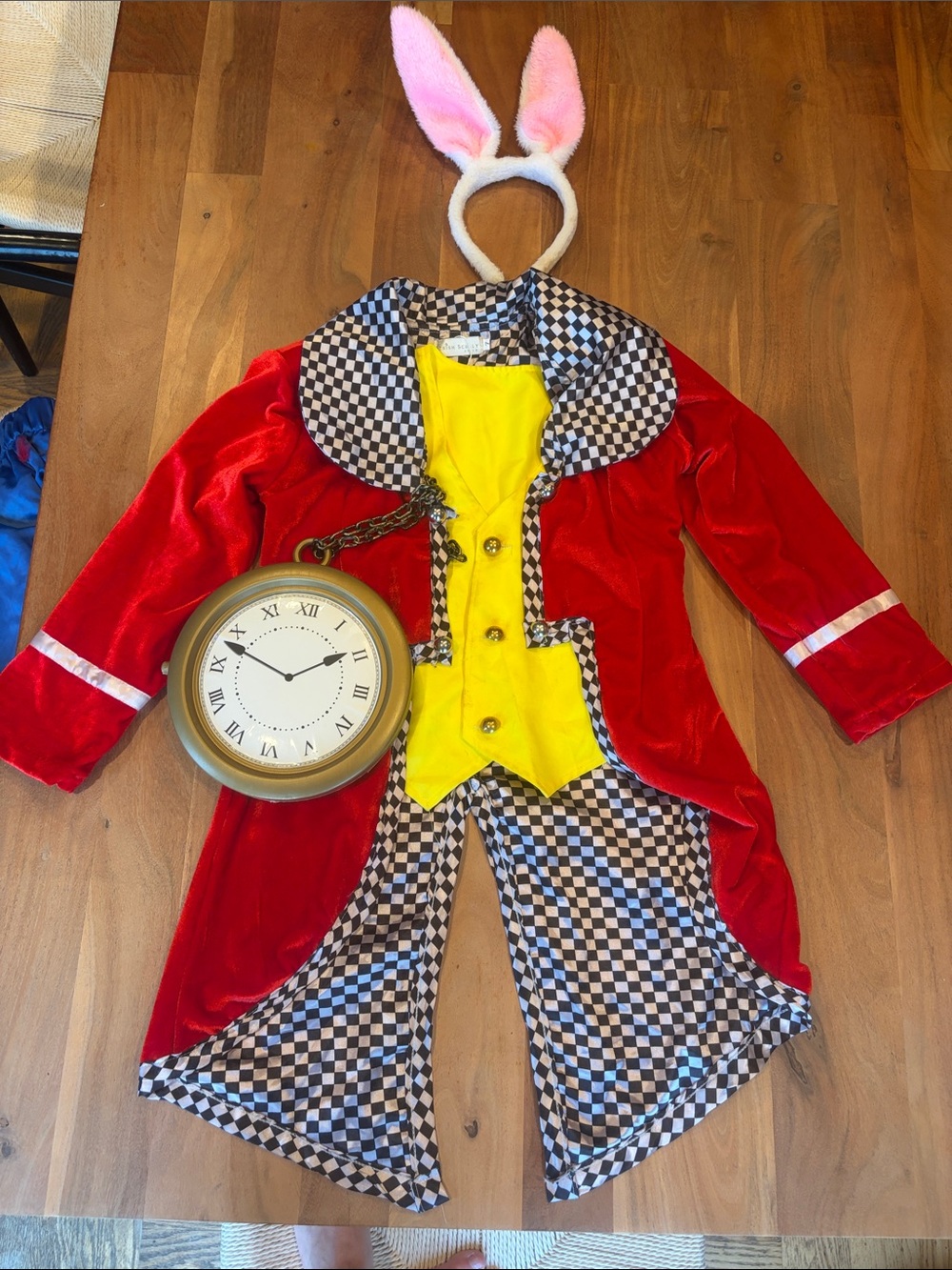 Trish Scully Alice in Wonderland White Rabbit Inspired Costume in Red & Yellow
